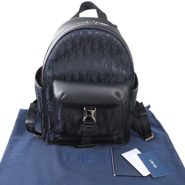 12 Christian Dior Explorer Backpack Nylon Leather Black Silver Color Metal Fittings