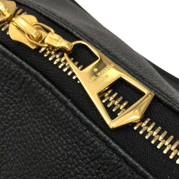12 Louis Vuitton V Tote MM Shoulder Bag Emplant Noir Black Gold Hardware