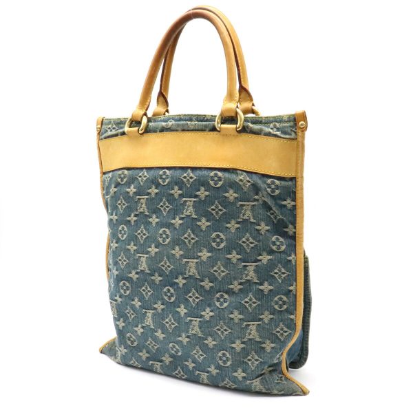 12180157 2 Louis Vuitton Monogram Denim Flat Shopper Tote Bag