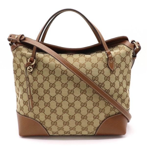 12240865 1 Gucci GG Canvas Brie Leather Handbag 2WAY