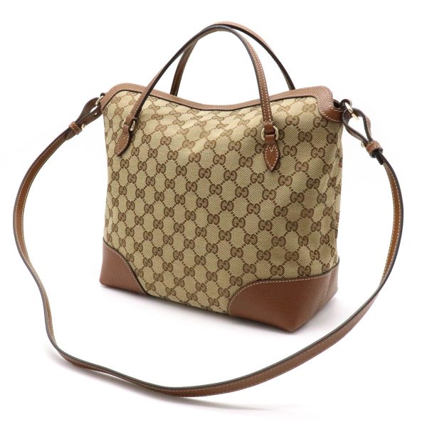 12240865 2 Gucci GG Canvas Brie Leather Handbag 2WAY