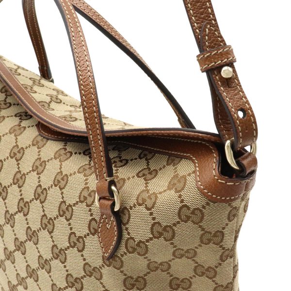 12240865 7 Gucci GG Canvas Brie Leather Handbag 2WAY