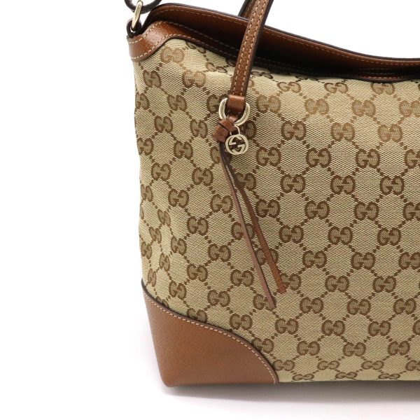 12240865 8 Gucci GG Canvas Brie Leather Handbag 2WAY