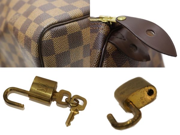 14 Louis Vuitton Speedy 30 Handbag Boston Bag Damier Brown Red