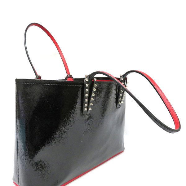 14 Christian Louboutin Kabata Small Tote Bag Patent Leather Black Red