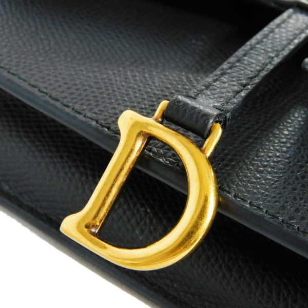 16 Dior Shoulder Bag Saddle Pouch Chain Shoulder Clutch Bag Logo Black