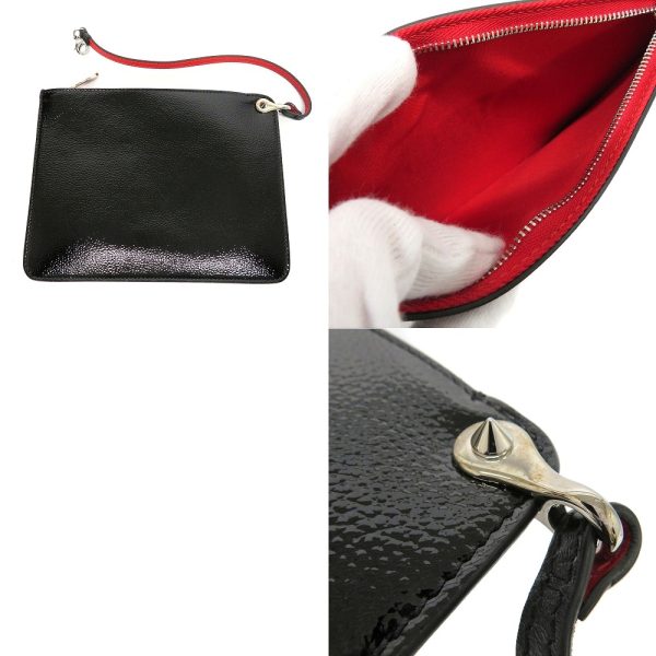 17 Christian Louboutin Kabata Small Tote Bag Patent Leather Black Red