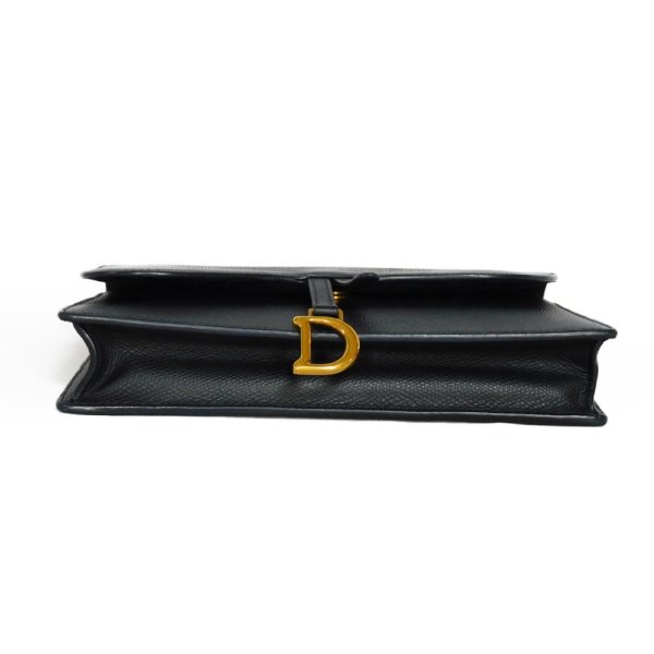 17 Dior Shoulder Bag Saddle Pouch Chain Shoulder Clutch Bag Logo Black