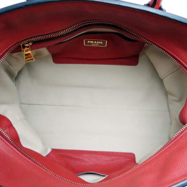 2 Prada 2 Way Bag Leather Red