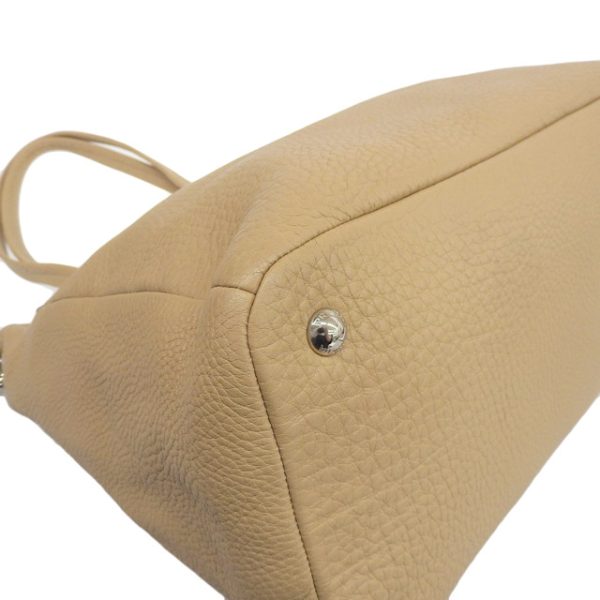 2 Prada Shoulder Bag Leather Beige Shin Pull Shawl