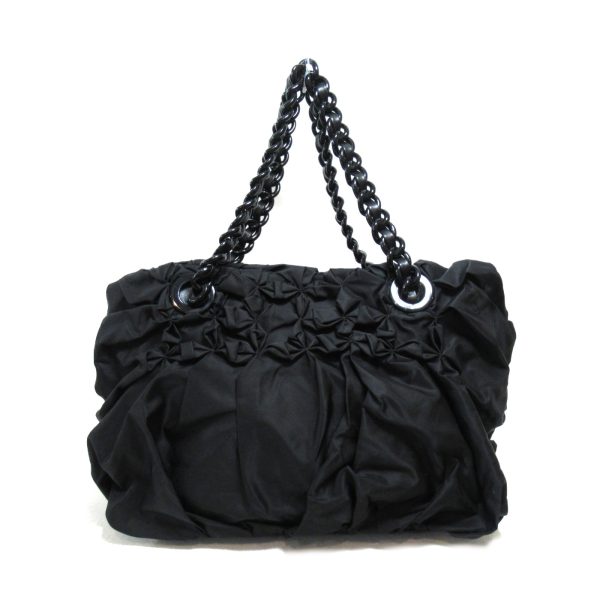 2 Prada Chain Shoulder Bag Nylon Black