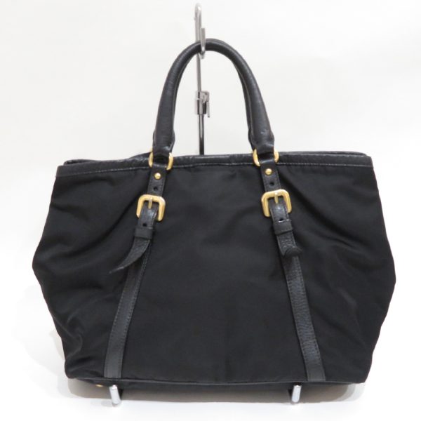 2 Prada 2 Way Hand Bag Nylon Leather Black