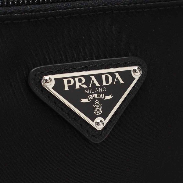 2 Prada Pouch Tessuto Saffiano Nylon Nero Black