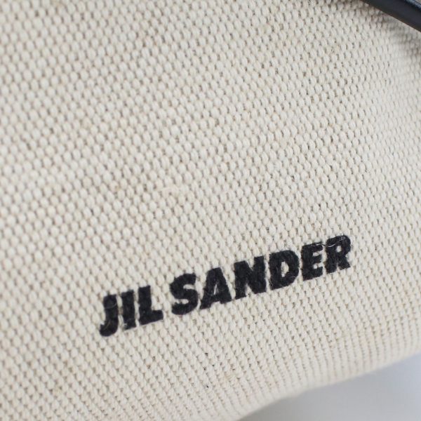 2 Jil Sander Shoulder Bag Cotton Linen White