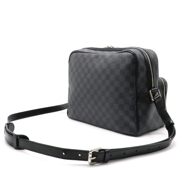 2 Louis Vuitton Damier Graphite Lo Shoulder Bag Diagonal Black Gray Shawl