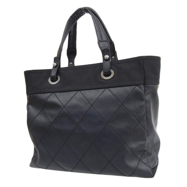 2 Chanel Paris Biarritz MM Tote Bag Black