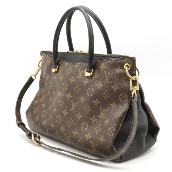 2 Louis Vuitton Monogram Pallas Shoulder Bag Noir Black Gold Hardware