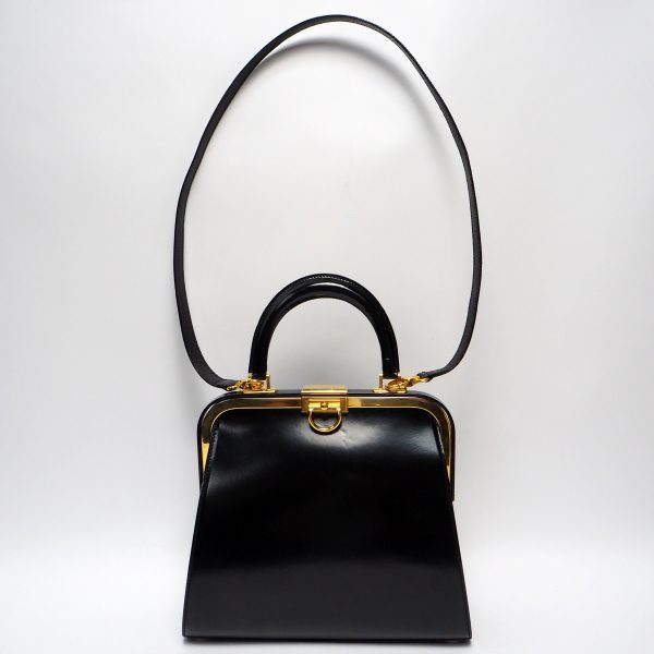 OLYMPUS DIGITAL CAMERA Christian Dior Shoulder Bag Leather Gold Metal Fittings Black