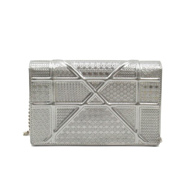 2 Dior Shoulder Bag Leather Silver