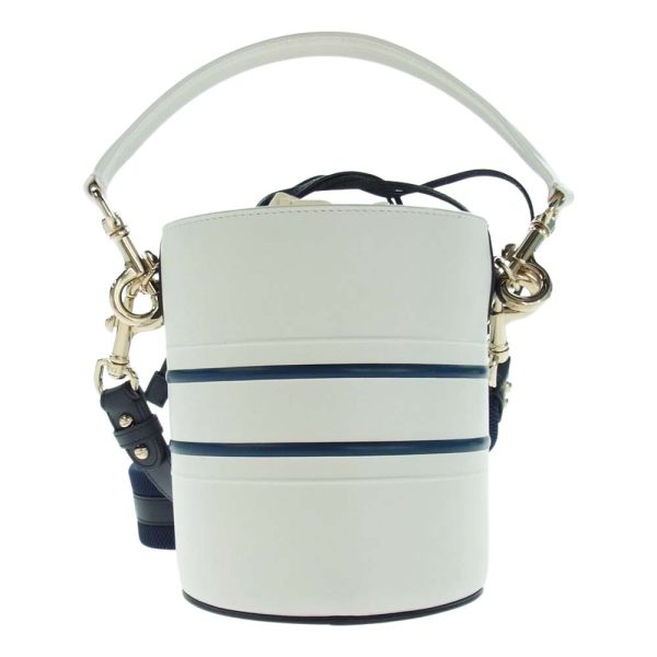 2 Dior Shoulder Bag Bucket Bag 2 Way Hand Shoulder Bag Calfskin White