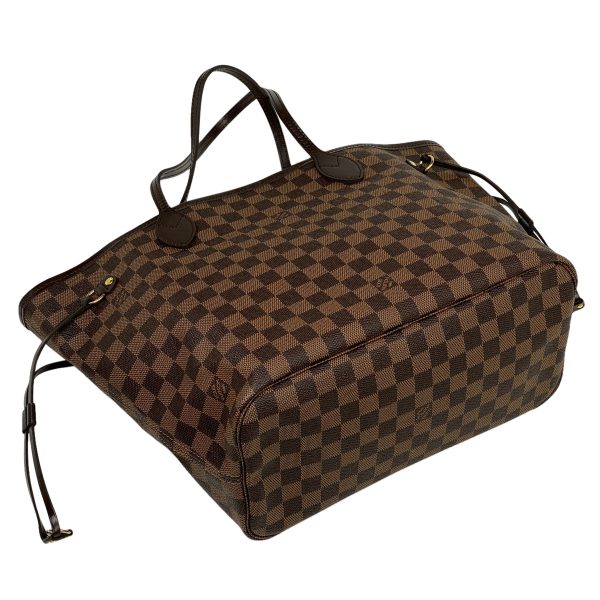 2 Louis Vuitton Neverfull MM Handbag Shopping Tote Bag Damier Brown Rose Ballerine