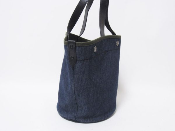 2 Prada Tote Shoulder Bag Pouch Denim Canvas Blue