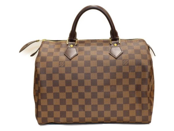 2 Louis Vuitton Speedy 30 Handbag Boston Bag Damier Brown Red