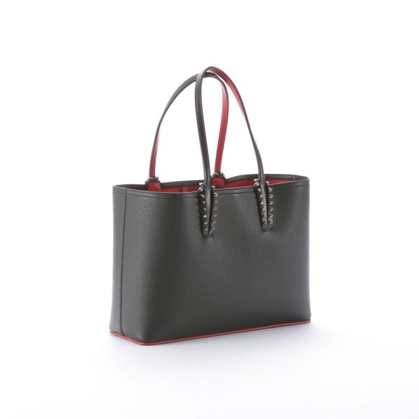 2 Christian Louboutin Cabata Small Hand Tote Bag Leather Black Red