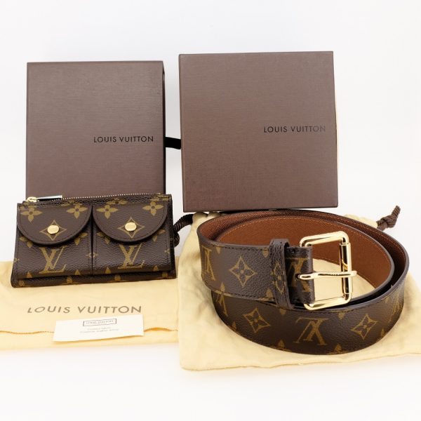2 Louis Vuitton Sunture Pochette Duo Waist Pouch Belt Storage Bag Monogram