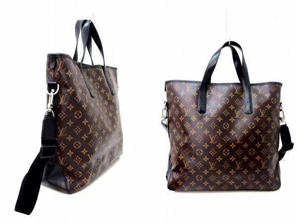 2 Louis Vuitton Davis 2way Shoulder Tote Bag Monogram Macassar