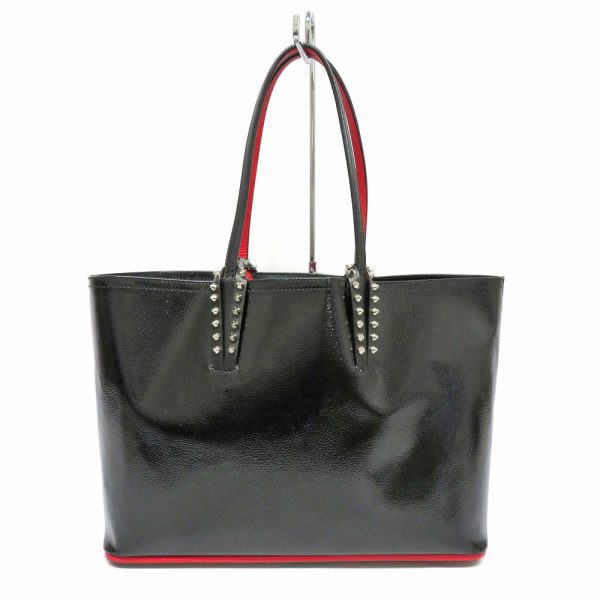 2 Christian Louboutin Kabata Small Tote Bag Patent Leather Black Red