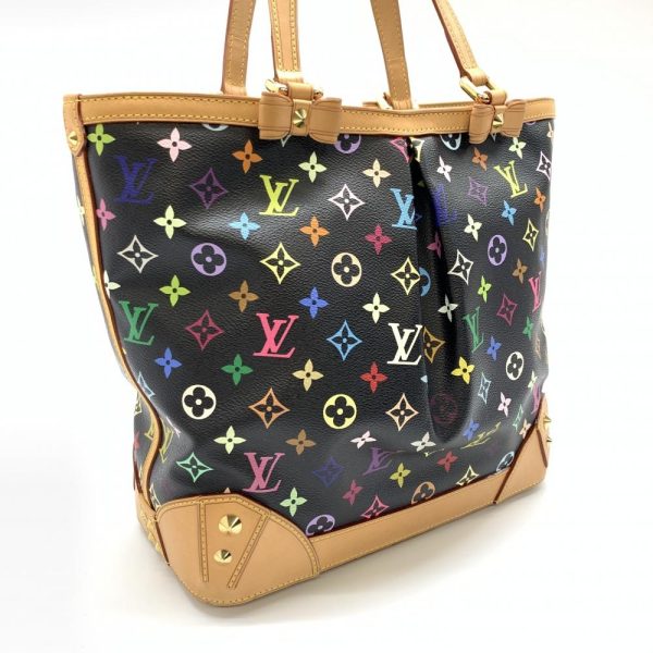 2 Louis Vuitton Charlene MM Tote Bag Monogram Multicolor Noir Black