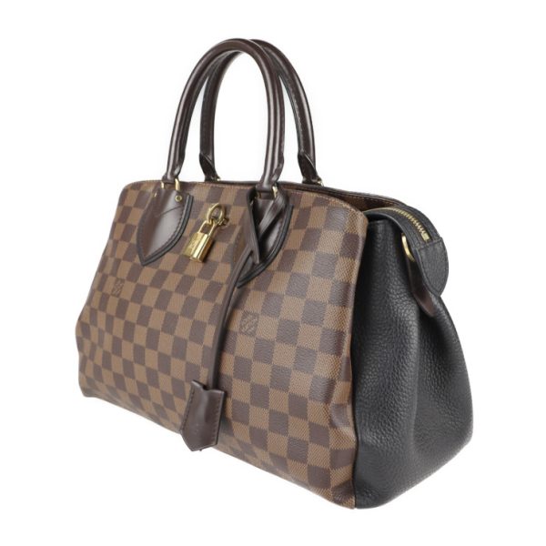 2 Louis Vuitton Normandy Shoulder Bag 2 Way Handbag Damier Canvas Leather Ebene Noir