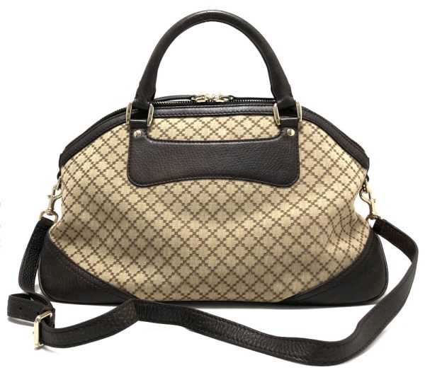 2 Gucci Handbag Diamante Shoulder Bag 2way Beige Dark Brown Horsebit