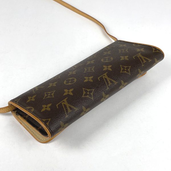 2 Louis Vuitton Pochette Twin Gm Clutch Bag 2 Way Shoulder Bag Monogram Brown