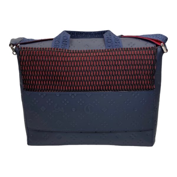 2 Christian Louboutin Loubiclic Messenger Shoulder Bag Leather Navy Red