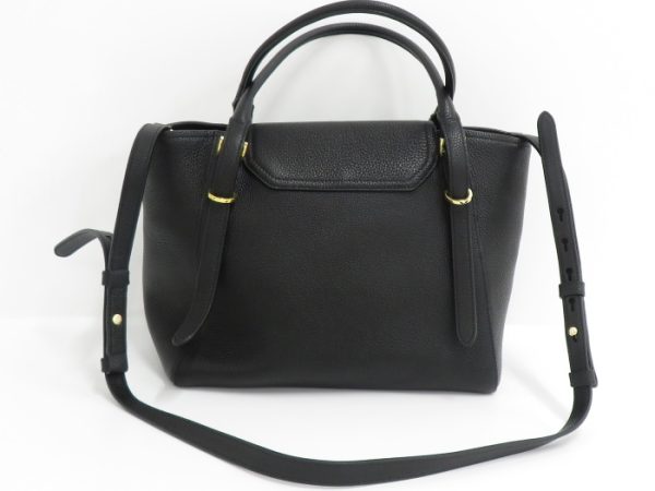 2 Prada Vitello Grain 2 Way Shoulder Handbag Leather Black