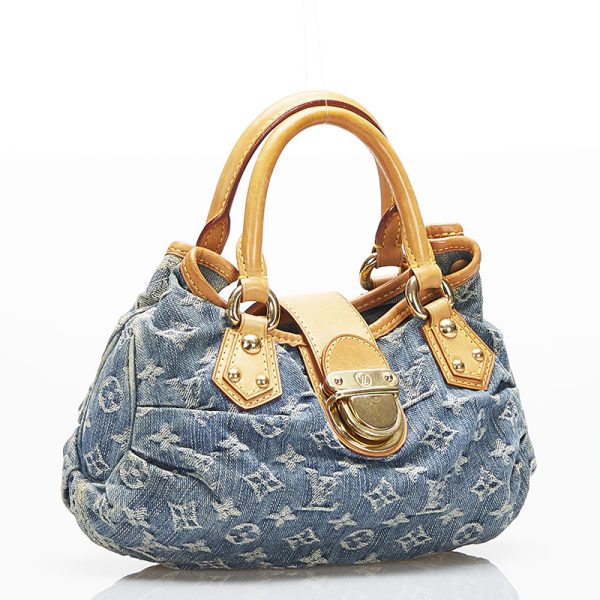 2 Louis Vuitton Monogram Denim Pleaty Mini Handbag Blue