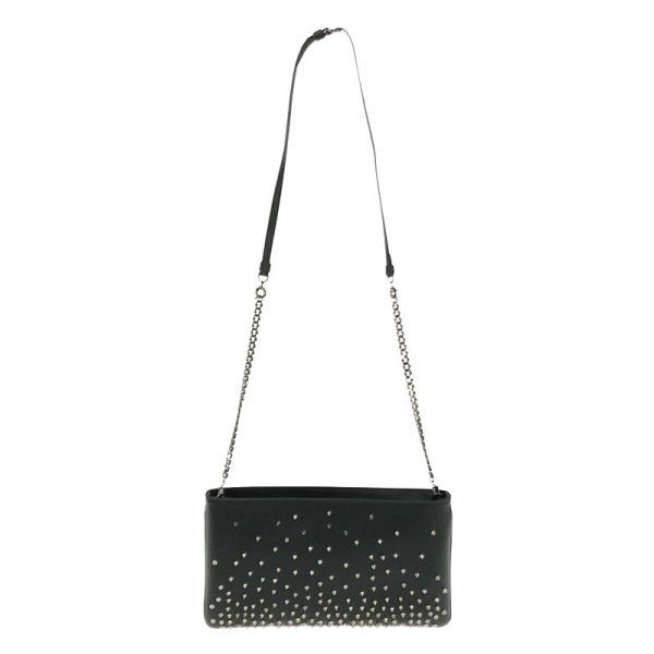 2 Christian Louboutin Loubiposh Random Stud Chain Clutch Bag Black