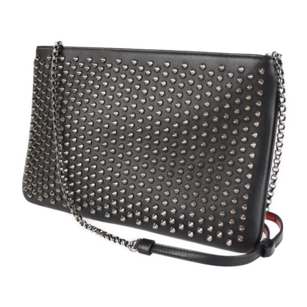 2 Christian Louboutin Ruby Posh Clutch Bag Leather Black