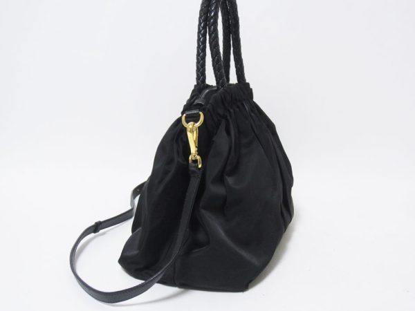 2 Prada Shoulder Bag Nylon Leather Black