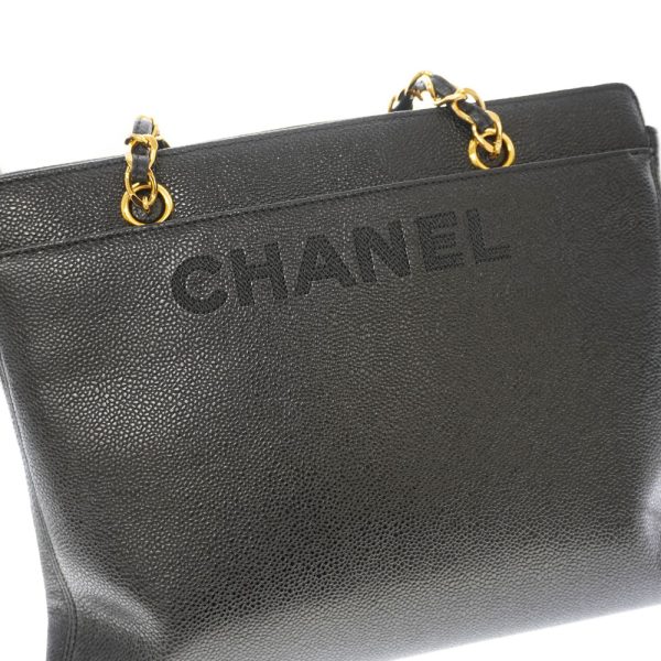 21 6014 8 Chanel Chain Handbag Caviar Skin Black