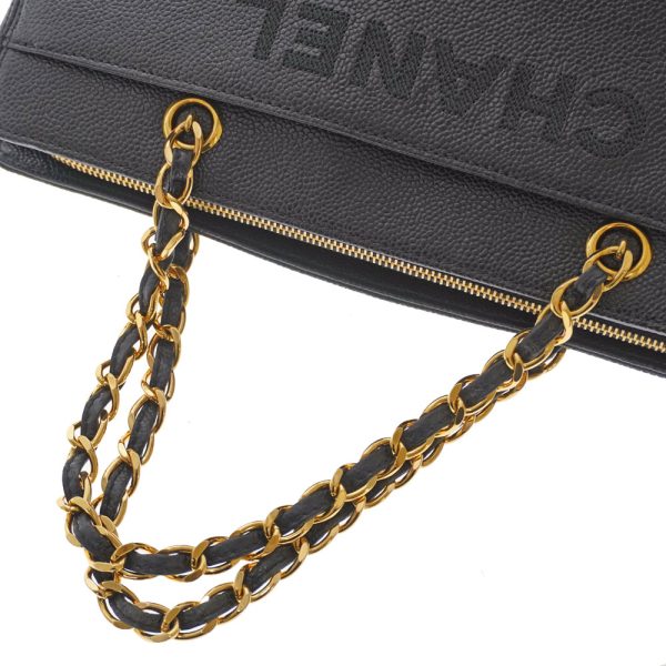 21 6014 9 Chanel Chain Handbag Caviar Skin Black