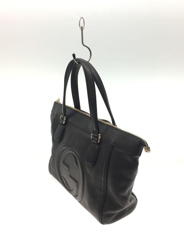 2321021168998 02 Gucci Tote Bag Leather Black Plain