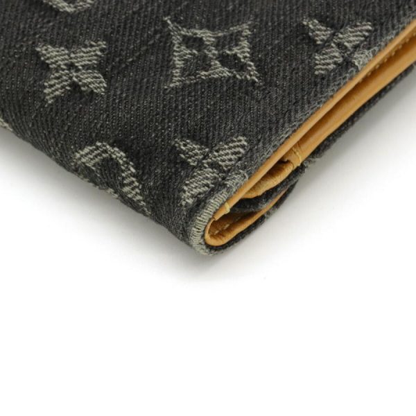 3 Louis Vuitton Monogram Denim Portefeuille Amelia 3 fold long wallet 3 fold long wallet Noir