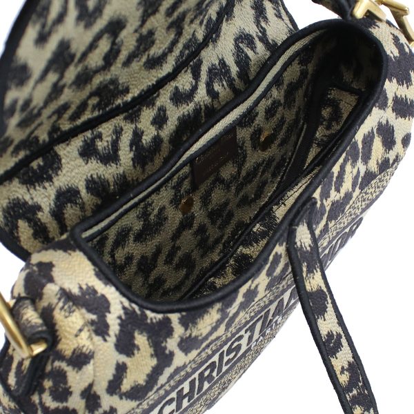 3 Christian Dior Handbag Canvas Leopard Multicolor