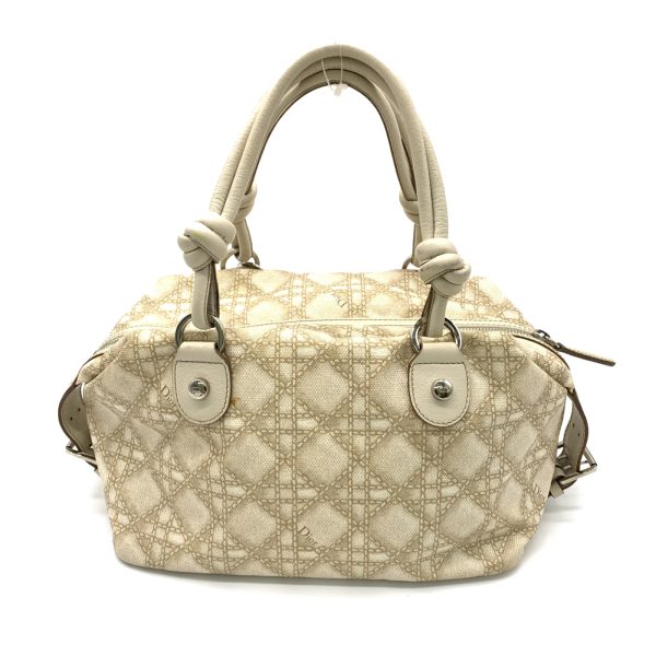 3 Dior Boston Bag PVC Coated Canvas Leather Beige