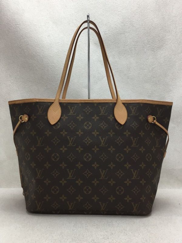 3 Louis Vuitton Neverfull MM Monogram Leather Tote Bag PVC Brown