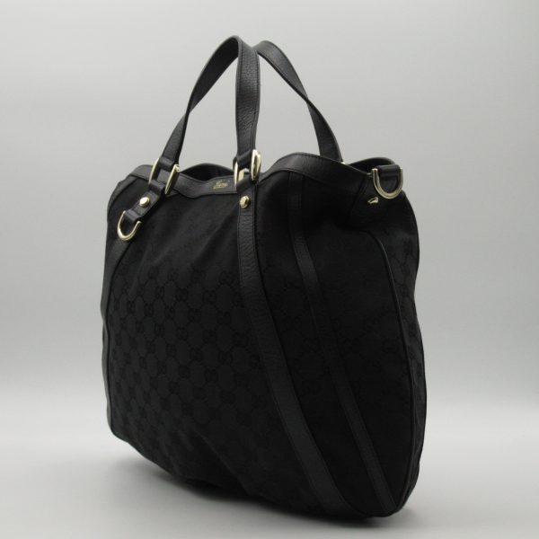 3 Gucci 2way Shoulder Bag Bag GG Canvas Leather Ladies Black