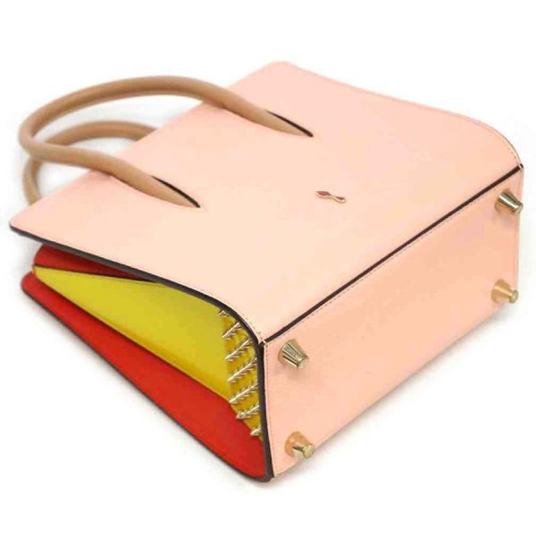 3 Christian Louboutin 2 Way Handbag Paloma Small Pink X Yellow